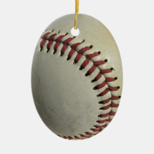 Ornement Ovale En Céramique Baseball