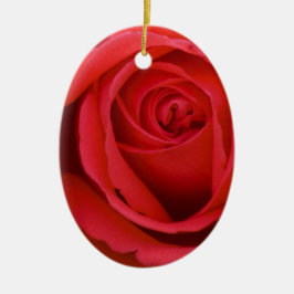 Ornement Ovale En Céramique Beau joyeux rose rouge