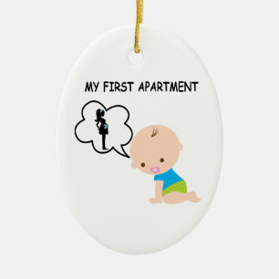 Ornement Ovale En Céramique Bébé mon premier appartement