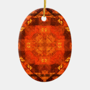 Ornement Ovale En Céramique Bénédiction Abstraite Art Oval Ornament
