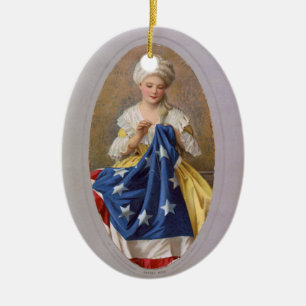 Ornement Ovale En Céramique Betsy Ross, c1908, G. Liebscher
