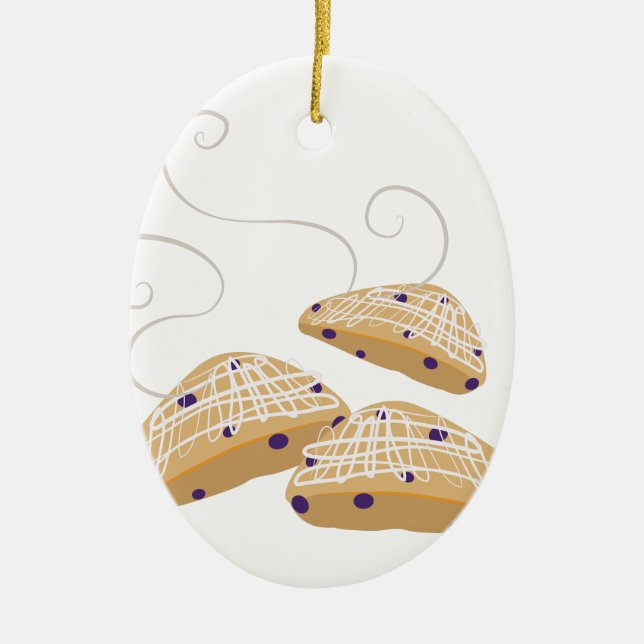 Ornement Ovale En Céramique Biscuits de thé (Devant)