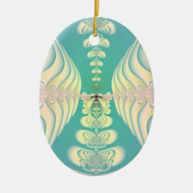 Ornement Ovale En Céramique Blue Fairytale (Devant)