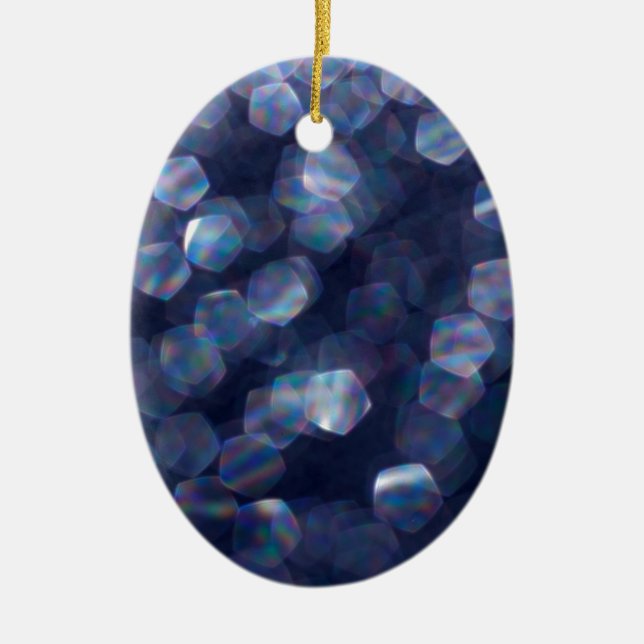 Ornement Ovale En Céramique Blue Sparkle (Devant)