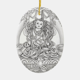 Ornement Ovale En Céramique Bouddha d'ornement d'ovale de compassion