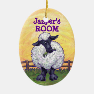 Ornement Ovale En Céramique Cadeaux et accessoires pour moutons