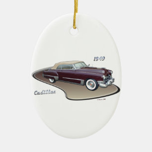ORNEMENT OVALE EN CÉRAMIQUE CADILLAC 1949