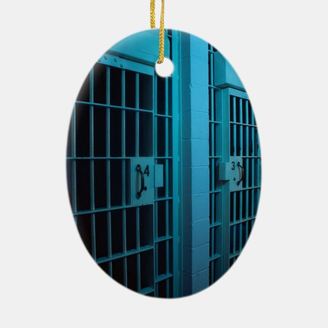 ORNEMENT OVALE EN CÉRAMIQUE CELLULE DE PRISON (Dos)