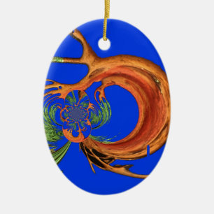 Ornement Ovale En Céramique Chic Round Hakuna Matata Navy Blue Collection