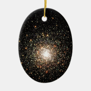 Ornement Ovale En Céramique Cluster d'étoiles de Voie Lactée