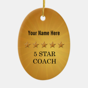 Ornement Ovale En Céramique Coach Cinq 5 étoiles Gold Award