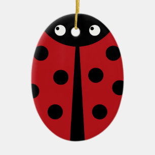 Ornement Ovale En Céramique Coccinelle