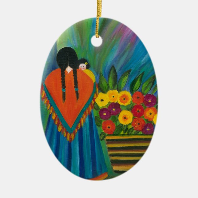 Ornement Ovale En Céramique Conception #1 de sud-ouest (Devant)