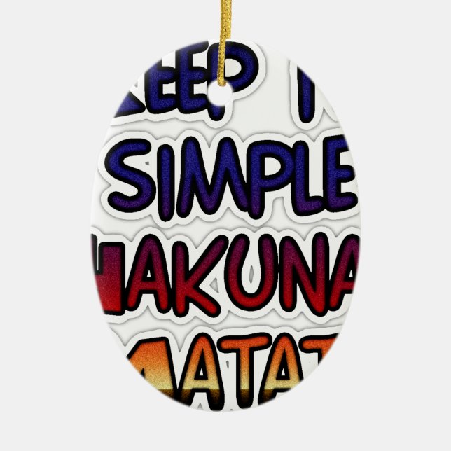 Ornement Ovale En Céramique Conserver Simple Hakuna Matata Art Print (Devant)