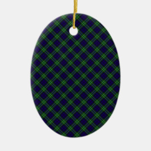 Ornement Ovale En Céramique Copie conçue par tartan de clan d'Allan