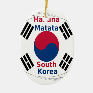 Ornement Ovale En Céramique Corée du Sud Hakuna Matata