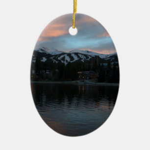 Ornement Ovale En Céramique coucher du soleil de Breckenridge