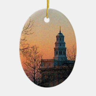 Ornement Ovale En Céramique Crépuscule au temple de Nauvoo