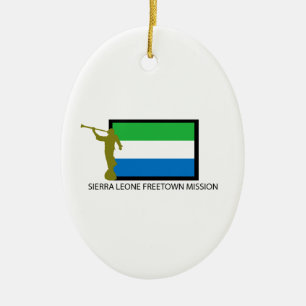 ORNEMENT OVALE EN CÉRAMIQUE CTR DE LA MISSION LDS DE FREETOWN DE SIERRA LEONE