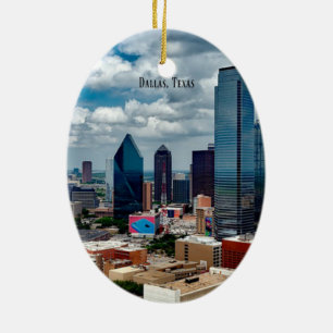 Ornement Ovale En Céramique Dallas, Texas skyline