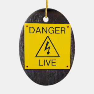 Ornement Ovale En Céramique Danger vivant