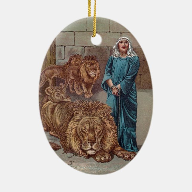 Ornement Ovale En Céramique Daniel Lions Den (Dos)