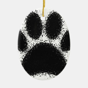 Ornement Ovale En Céramique Dessin à mâchoire de chien