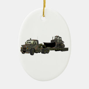 Ornement Ovale En Céramique Dessin à plat semi-bulle militaire