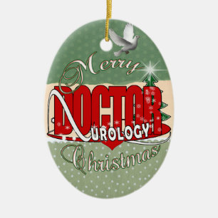 ORNEMENT OVALE EN CÉRAMIQUE DOCTEUR UROLOGY UROLOGIST DE NOËL