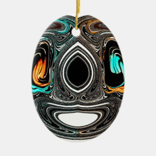 Ornement Ovale En Céramique Doodle ethnique africain Zebra texturé Art Imprime