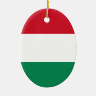 Ornement Ovale En Céramique Drapeau de la Hongrie
