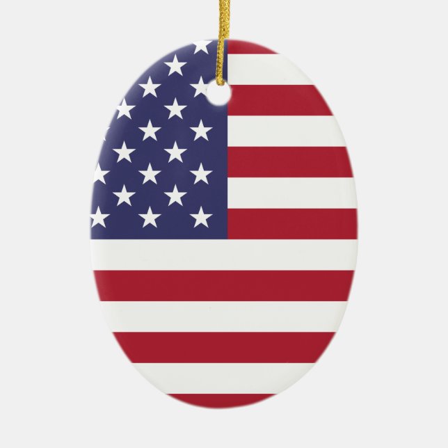 Ornement Ovale En Céramique Drapeau national des Etats-Unis (Devant)