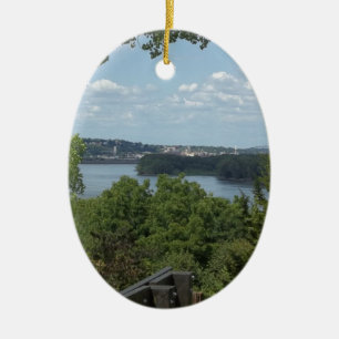 Ornement Ovale En Céramique Dubuque Iowa du fleuve Mississippi