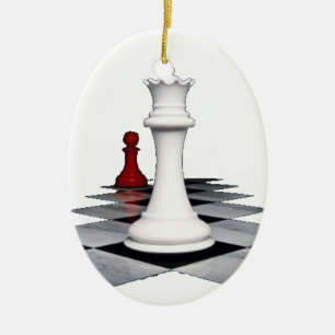 Ornement Ovale En Céramique Échecs