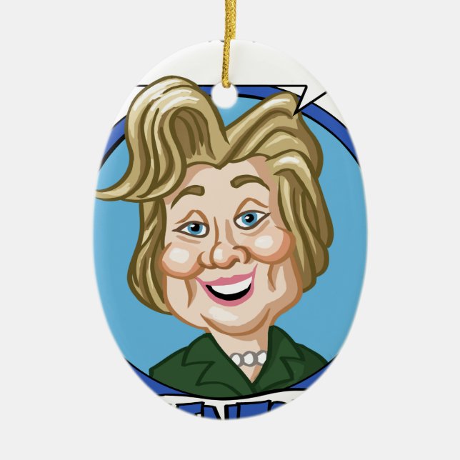 Ornement Ovale En Céramique Élection 2016 de Hilary Clinton (Devant)