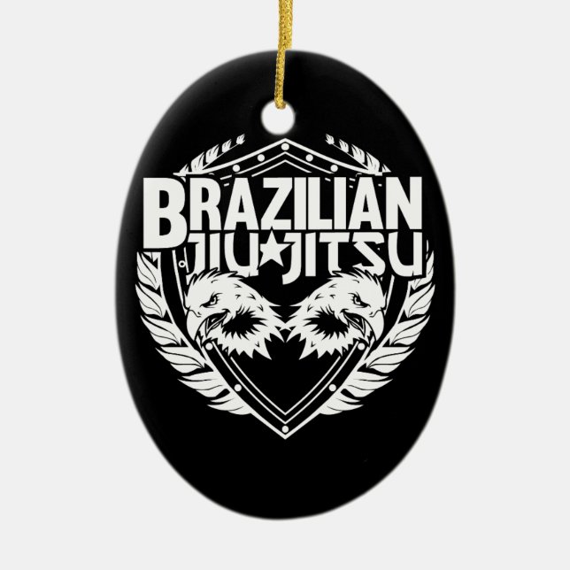 Ornement Ovale En Céramique Emblem brésilien Jiu Jitsu (Devant)