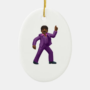 Ornement Ovale En Céramique Emoji Dancing Man