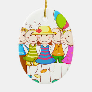 Ornement Ovale En Céramique enfant-amusement