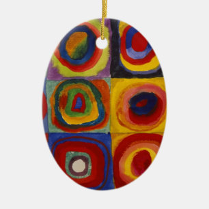 Ornement Ovale En Céramique Étude des couleurs des cercles Carré