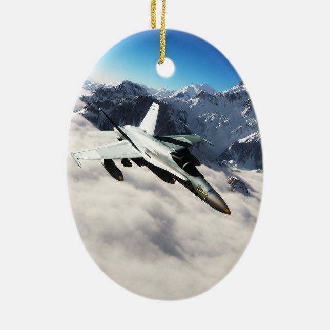 Ornement Ovale En Céramique F 18 Hornet (Dos)