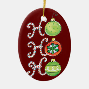 Ornement Ovale En Céramique Fantaisie Noël