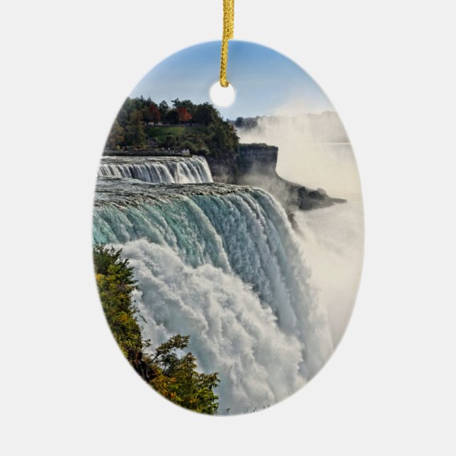 Ornement Ovale En Céramique Fête de Niagara Falls (Devant)