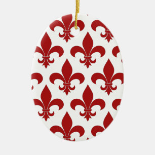 Ornement Ovale En Céramique Fleur de lis motif Paris