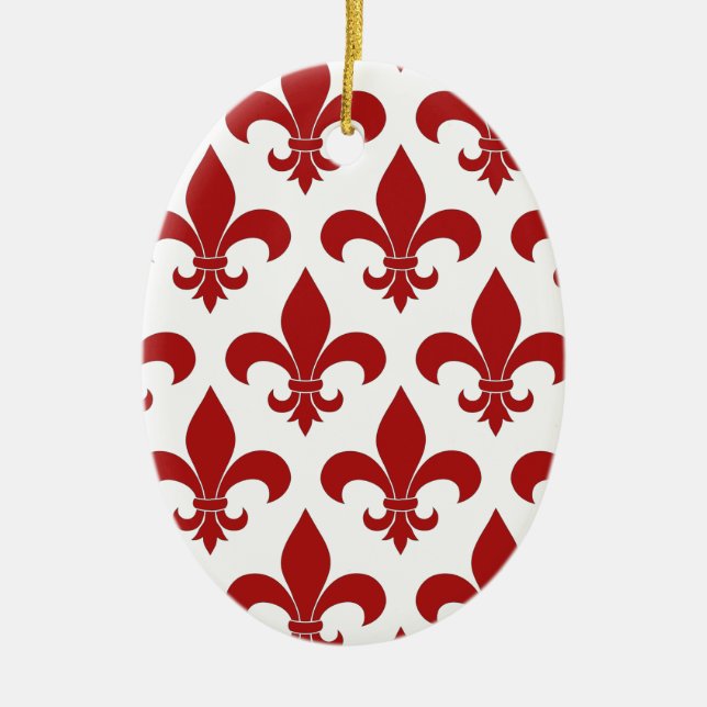 Ornement Ovale En Céramique Fleur de lis motif Paris (Devant)