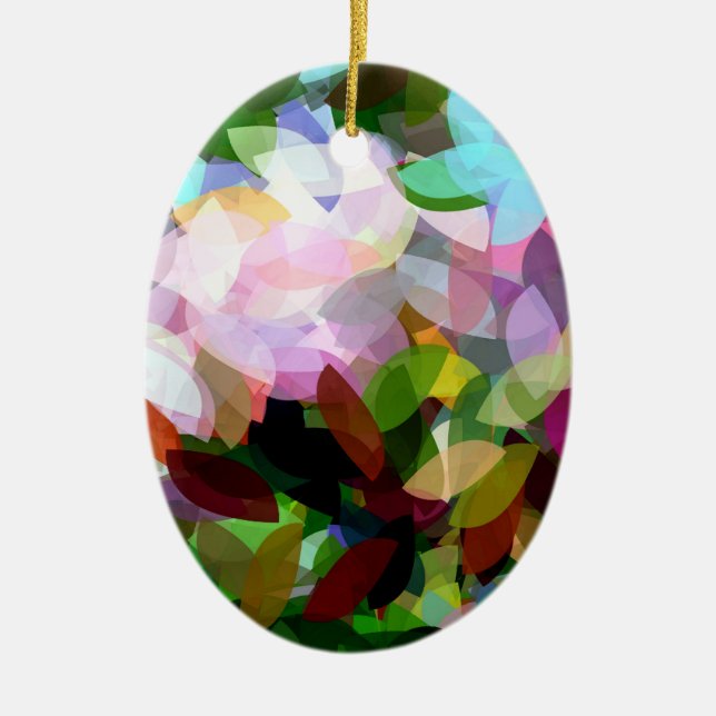 ORNEMENT OVALE EN CÉRAMIQUE FLORAL (Devant)