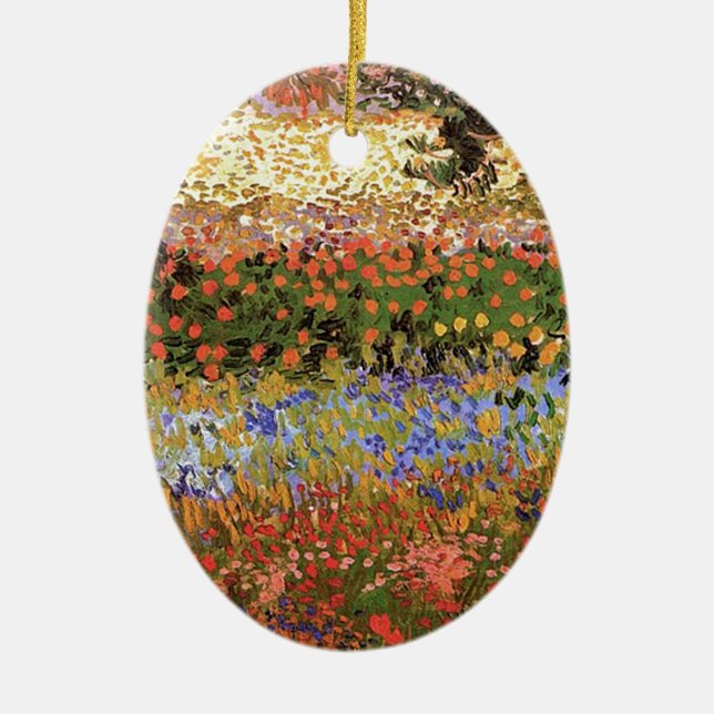 Ornement Ovale En Céramique Flower Garden, Vincent van Gogh. (Devant)