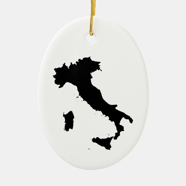 Ornement Ovale En Céramique Forme de l'Italie (Devant)