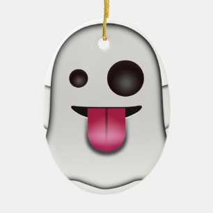 Ornement Ovale En Céramique Fun Cool Emoji Scandaleux