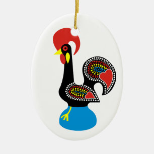 Ornement Ovale En Céramique Galo de Barcelos