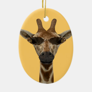 Ornement Ovale En Céramique Giraffe Incognito